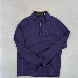 Greyson Purple Zip Up Sweater with Quarter-Zip Design
